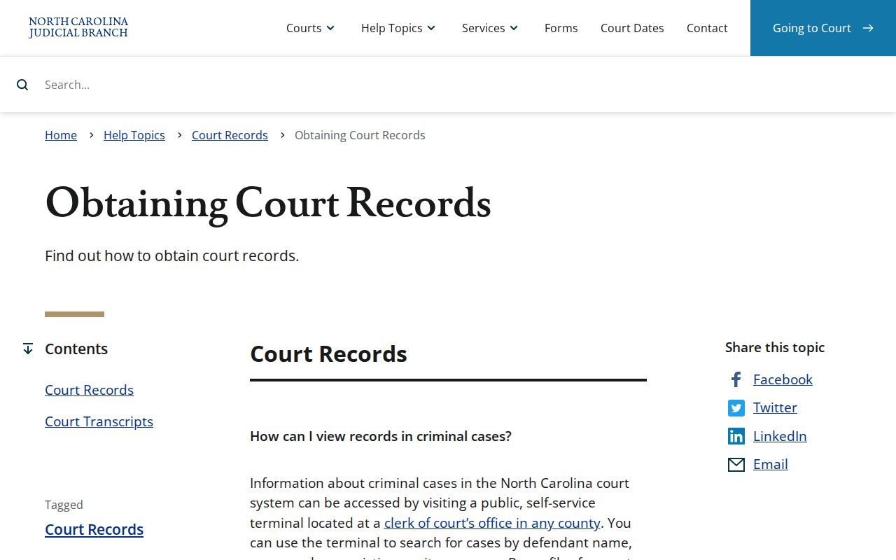 Mecklenburg County criminal case record access instructions