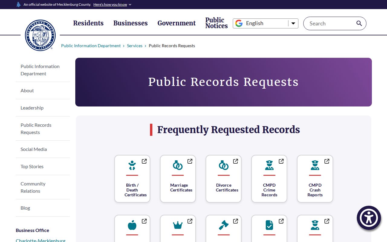Mecklenburg County criminal records request router